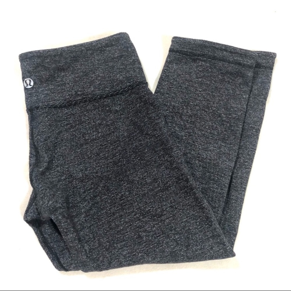 Lululemon Wunder Under Crop Reversible blk/stripe